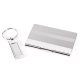 Key Ring & Business Card Case in Satin and Shiny Silver Gift Set